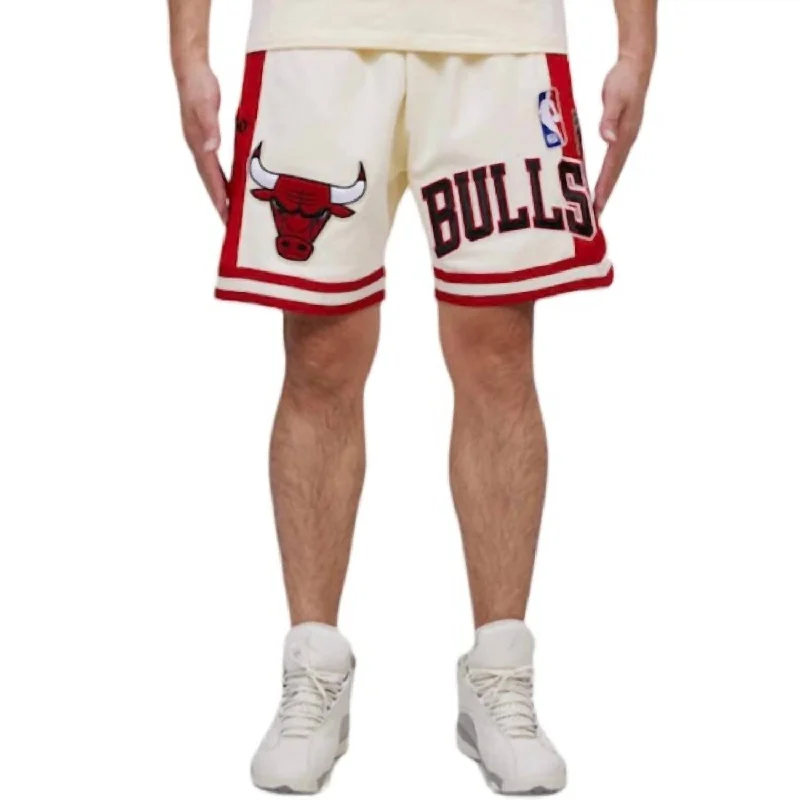 Men's elastic waistband lounge shorts for lazy weekends at home   Retro Classic 2.0 Short In Eggshell/red