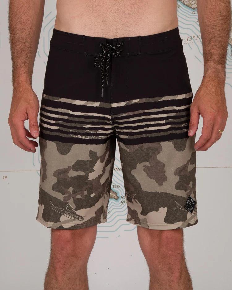 Men's high - waisted swim shorts with UPF protection for beach vacations   RIPPLE BOARDSHORT, TAN