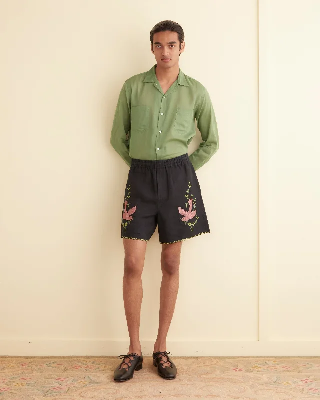 Men's drawstring casual linen shorts for a laid - back summer look Rosefinch Shorts