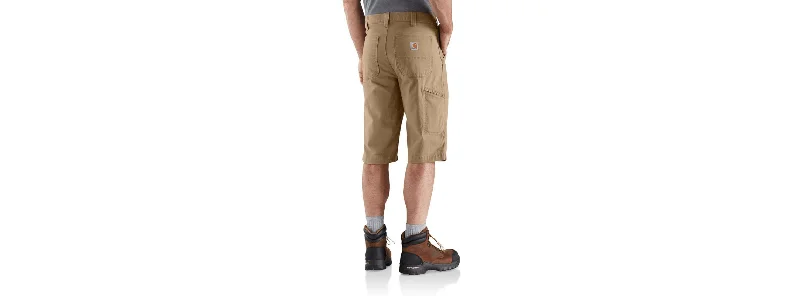 Men's plaid pattern wool blend shorts for a preppy fall style   Rugged Flex 13In - Dark Khaki