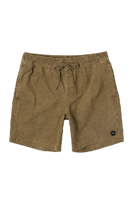 Men's pleated front twill shorts for a classic and sophisticated appearance   RVCA Escape Corduroy Walkshorts