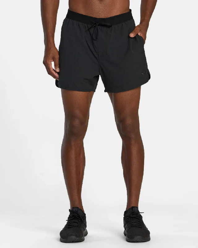 Men's floral print silk blend shorts for a unique night - out look   RVCA Runner 14" Elastic Waist Shorts - Black