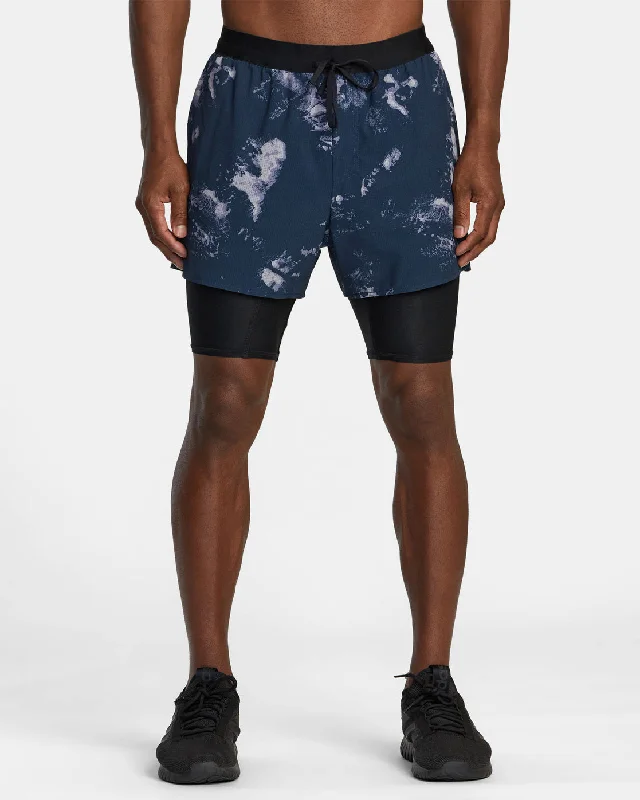 Men's distressed cotton shorts for a bohemian - inspired style   RVCA Runner 2-In-1 Shorts - Navy Acid