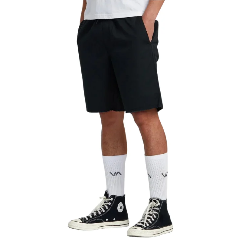 Men's checkered pattern wool shorts for a stylish winter layering option   RVCA Weekend Elastic Waist Shorts - Men's