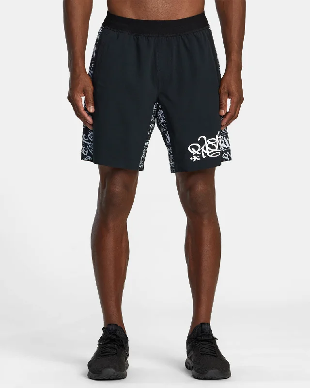 Men's moisture - wicking performance shorts for sweaty outdoor activities   RVCA Yogger Plus Technical Training Shorts - Black Dmote
