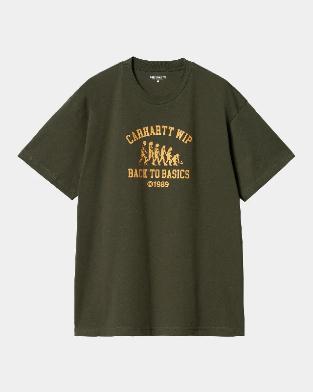 Men's high - collar polo shirts with a modern twistBasics T-Shirt | Office Green / Winter Spice
