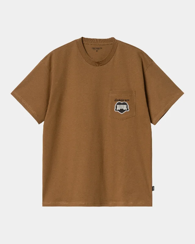 Men's UV - protected polo shirts for outdoor gardeningHeart Train Pocket T-Shirt | Hamilton Brown