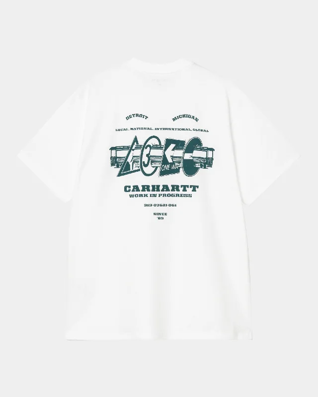 Men's formal - style silk blend polo shirts for special occasionsRunaway T-Shirt | White / Malachite