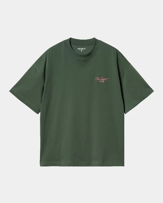 Men's breathable cotton blend polo shirts for summer outingsSignature Script T-Shirt | Sycamore Tree / Dusty Rose