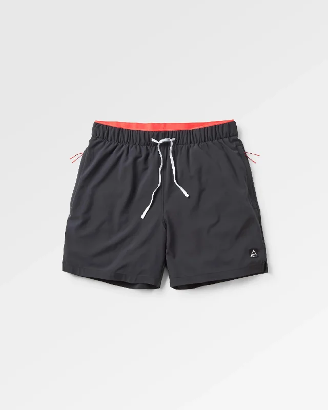 Men's checkered pattern wool shorts for a stylish winter layering option   Sandune Trail Short - Black