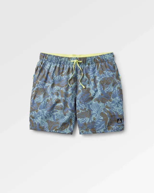 Men's high - waisted swim shorts with UPF protection for beach vacations   Sandune Trail Short - Abstract Seaweed Pistachio