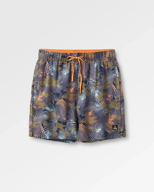 Men's elastic waistband lounge shorts for lazy weekends at home   Sandune Trail Short - Palm Camo Apricot