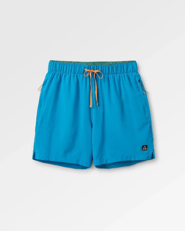 Men's floral print silk blend shorts for a unique night - out look   Sandune Trail Short - Blue Pool