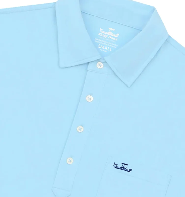 Men's quick - dry polo shirts for water sports activitiesSkiff Dogs: Upcycled Surf Polo - Tidal