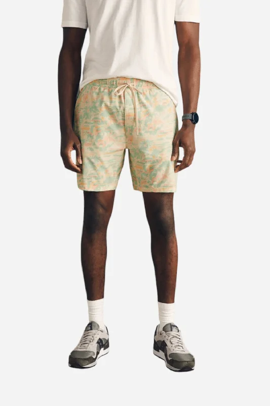 Men's neon - colored athletic shorts for high - visibility workouts   Faherty Shorelite Active Short 7" Inseam in Sunwashed Keywest