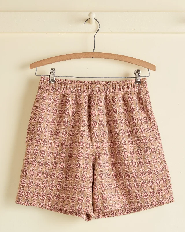 Men's pleated front twill shorts for a classic and sophisticated appearance   Sorghum Grid Shorts - XXS