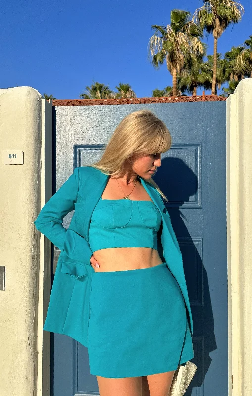 Men's side - stripe track shorts for a sporty running look   Spencer Skort ~ Teal Suiting