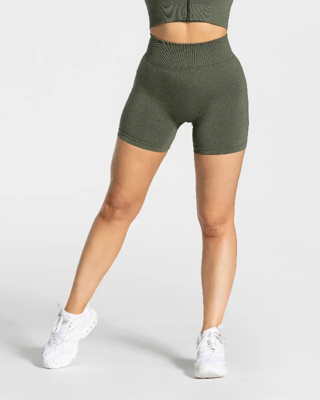 Men's breathable cotton athletic shorts for intense workouts Statement Scrunch Short "Khaki"