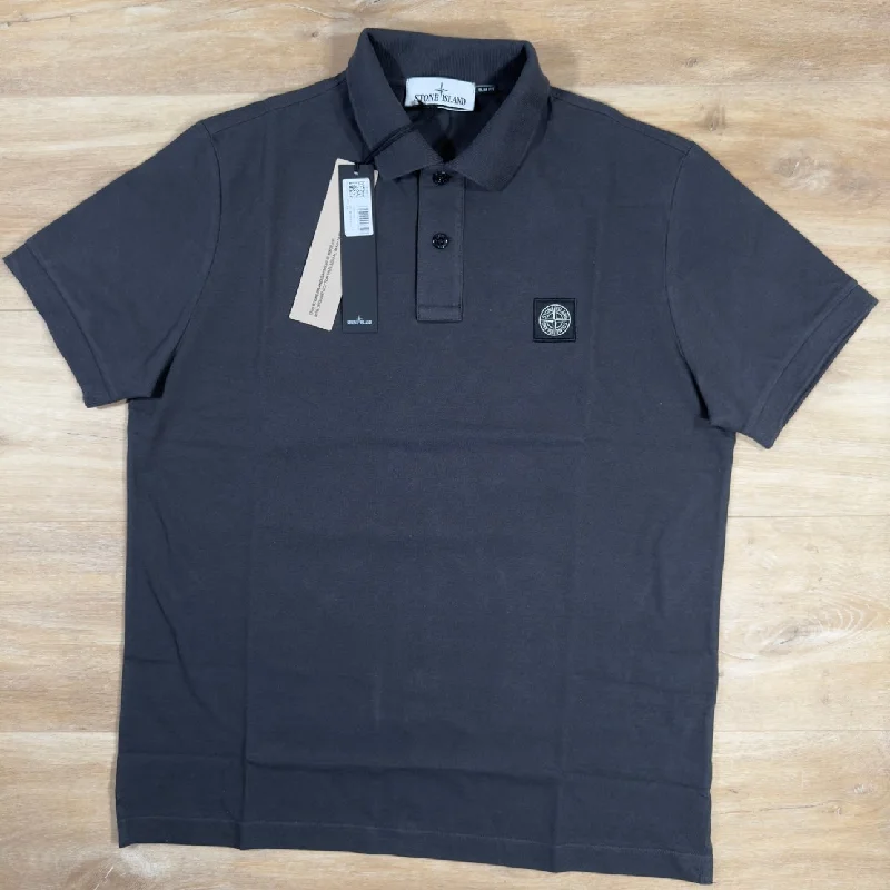 Men's reversible polo shirts with two different looksStone Island Patch Logo Polo Shirt in Lead Grey