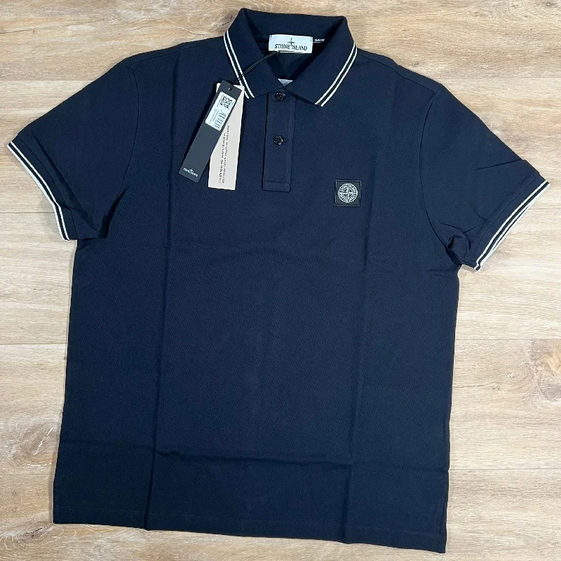 Men's quick - dry polo shirts for water sports activitiesStone Island Patch Polo Shirt in Navy