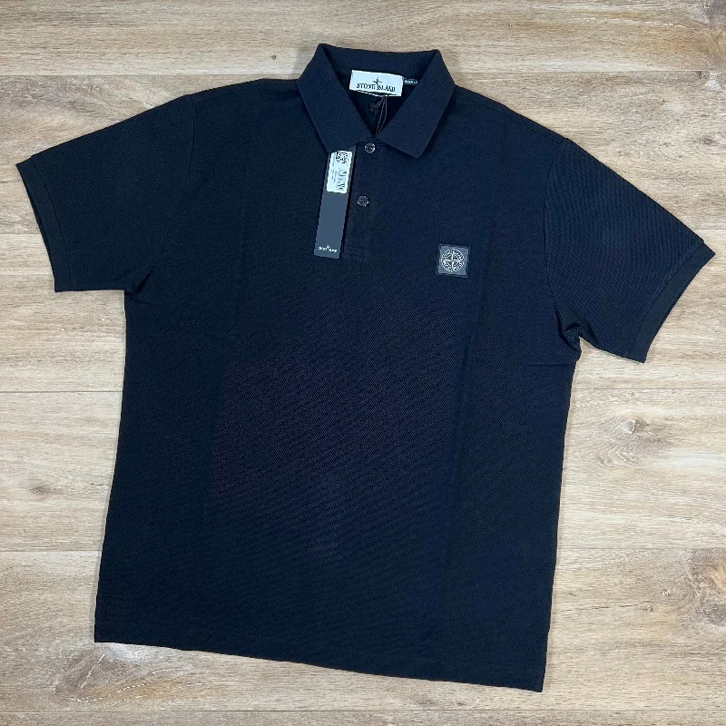 Men's vintage - inspired retro polo shirts with unique patternsStone Island Regular Fit Polo Shirt in Black
