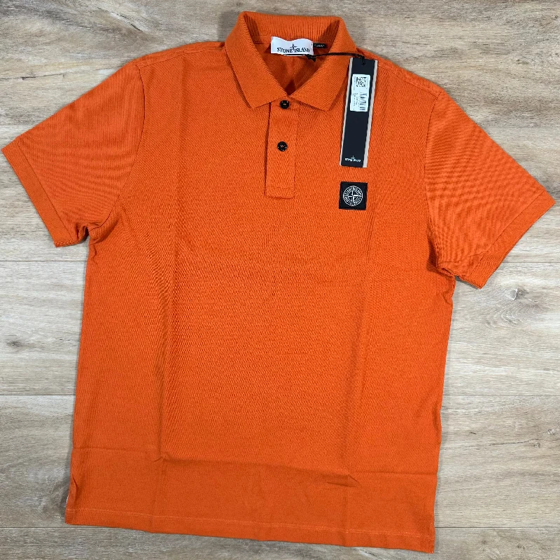 Men's UV - protected polo shirts for outdoor gardeningStone Island Slim Polo Shirt in Orange