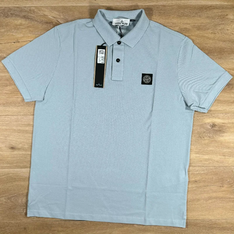 Men's plus size golf polo shirts in moisture wicking fabricStone Island Slim Polo Shirt in Sky Blue