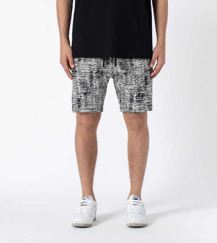 Men's elastic waistband lounge shorts for lazy weekends at home   Sureshot Static Flight Short Black/White