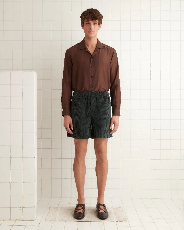 Men's checkered pattern wool shorts for a stylish winter layering option   Tropical Peacock Shorts