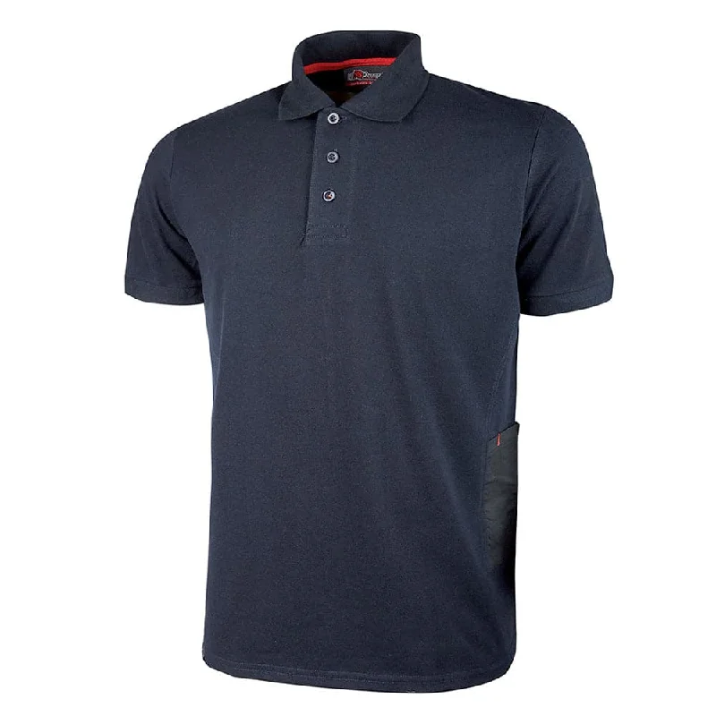 Men's luxury cashmere blend polo shirts in solid colorsU-Power Gap Short Sleeved Slim Fit Work Polo Shirt