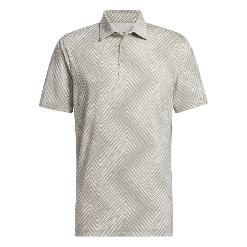 Men's stretchable athletic polo shirts for fitness workoutsUltimate365 Allover Print Polo Silver Pebble - SS24