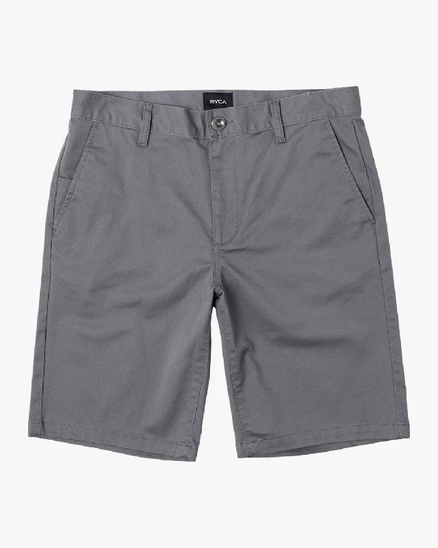 Men's checkered pattern wool shorts for a stylish winter layering option   Week-End 20" Stretch Shorts - Smoke