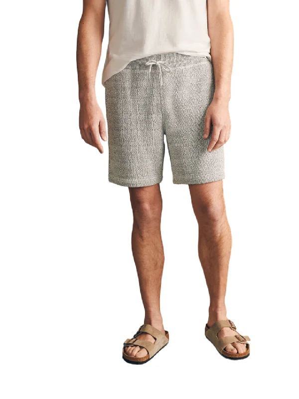Men's zip - pocket canvas shorts for added functionality during travel   Faherty Whitewater Sweatshort in Grey Shell Loop