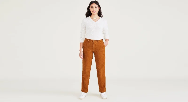 Men's pleated front twill shorts for a classic and sophisticated appearance   Women's High Waisted Straight Fit Original Khaki Pants