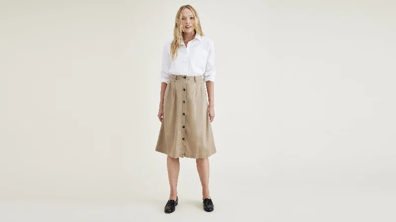 Men's camo print cargo shorts for outdoor adventures Women's Midi Skirt
