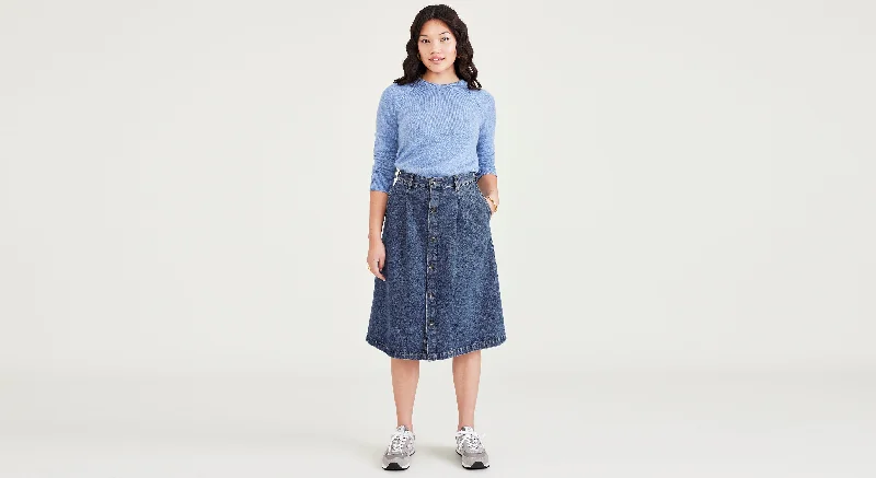 Men's pastel - colored cotton shorts for a spring - friendly outfit   Women's Midi Skirt