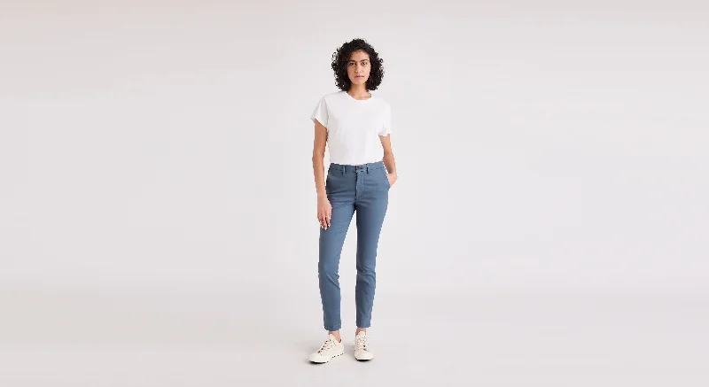 Men's pleated front twill shorts for a classic and sophisticated appearance   Women's Skinny Fit Chino Pants