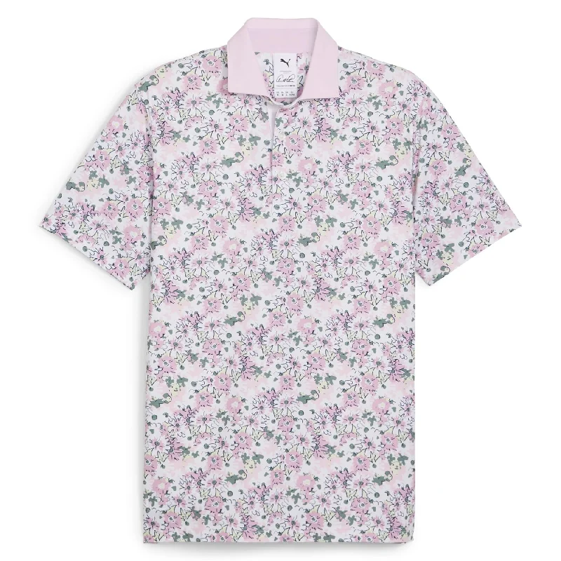 Men's reversible polo shirts with two different looksX AP Floral Polo White Glow/Pale Pink - SS24