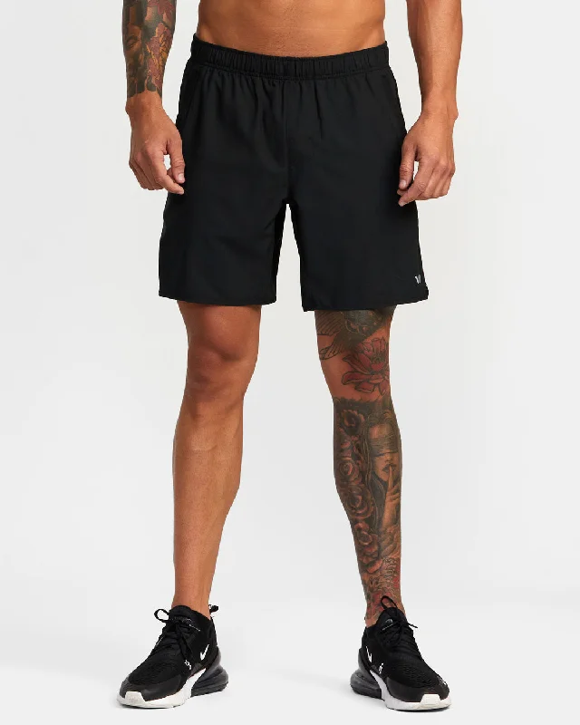 Men's distressed cotton shorts for a bohemian - inspired style   Yogger IV 17" Athletic Shorts - Black Black