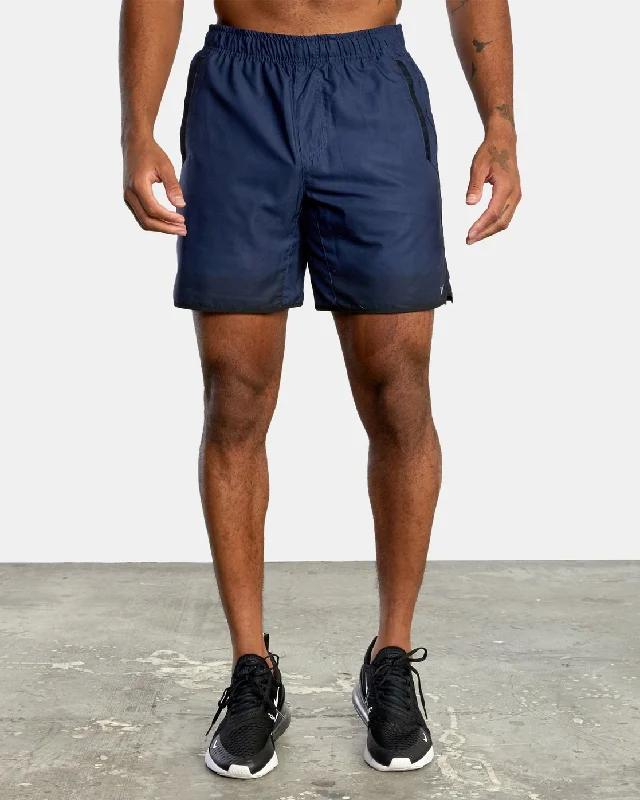 Men's high - waisted swim shorts with UPF protection for beach vacations   Yogger IV 17" Athletic Shorts - Dip Dye Midnight