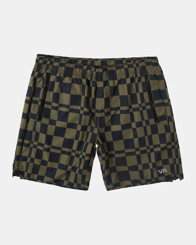 Men's floral print silk blend shorts for a unique night - out look   Yogger IV 17" Athletic Shorts - Grid Trip Olive
