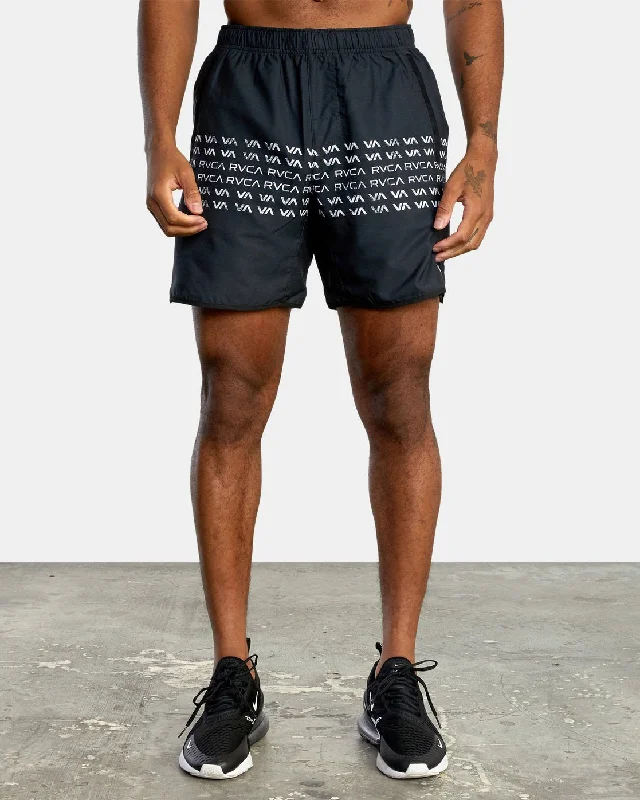 Men's breathable cotton athletic shorts for intense workouts Yogger IV 17" Athletic Shorts - RVCA Wave Black