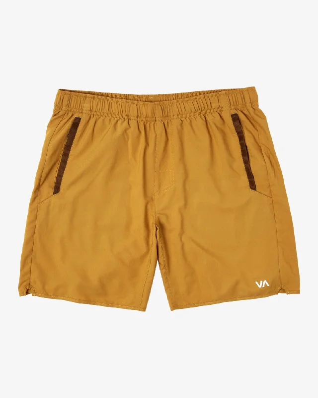 Men's ripped denim shorts for a trendy streetwear aesthetic   Yogger IV 17" Athletic Shorts - Tumeric