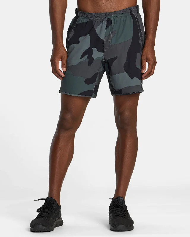 Men's checkered pattern wool shorts for a stylish winter layering option   Yogger Stretch 17" Athletic Shorts - Big Camo