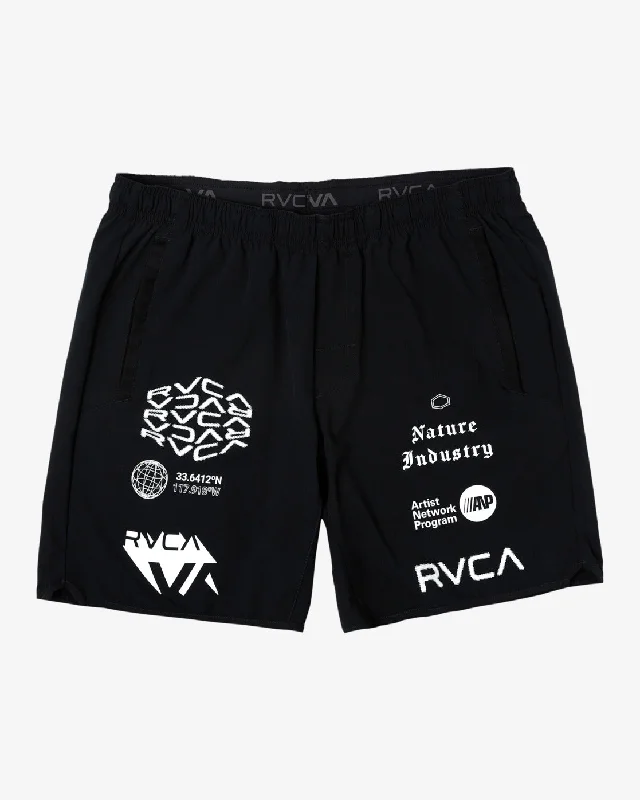 Men's button - fly denim work shorts for durability on the job   Yogger Stretch 17" Athletic Shorts - Black All Brand