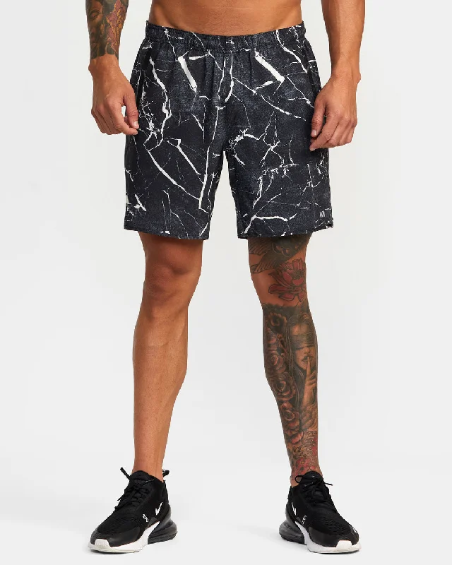 Men's neon - colored athletic shorts for high - visibility workouts   Yogger Stretch 17" Athletic Shorts - Black Marble