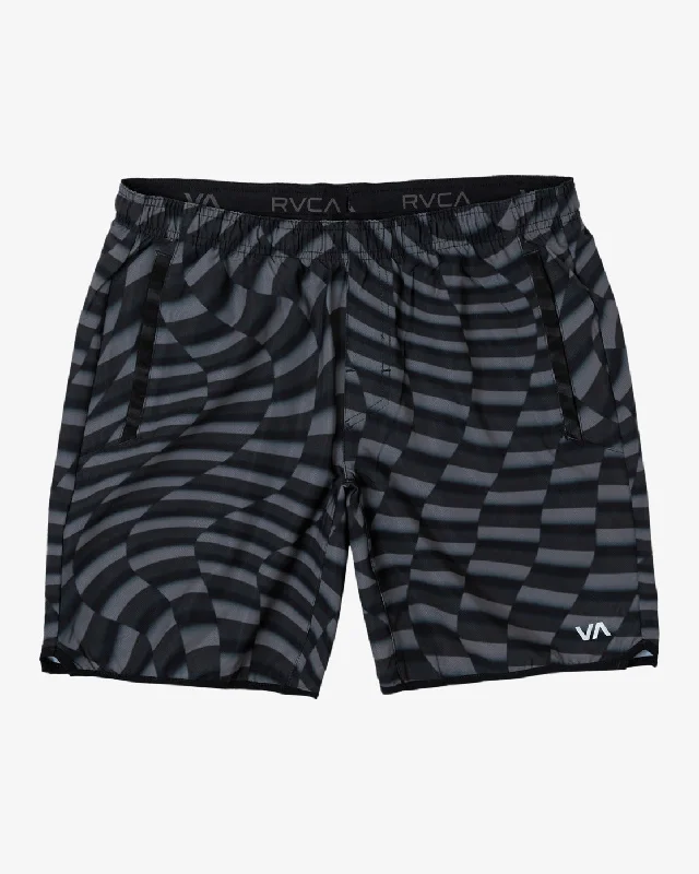 Men's wide - leg linen blend shorts for a relaxed beachside vibe Yogger Stretch 17" Athletic Shorts - Black Warp Check Men's wide - leg linen blend shorts for a relaxed beachside vibe Yogger Stretch 17" Athletic Shorts - Black Warp Check