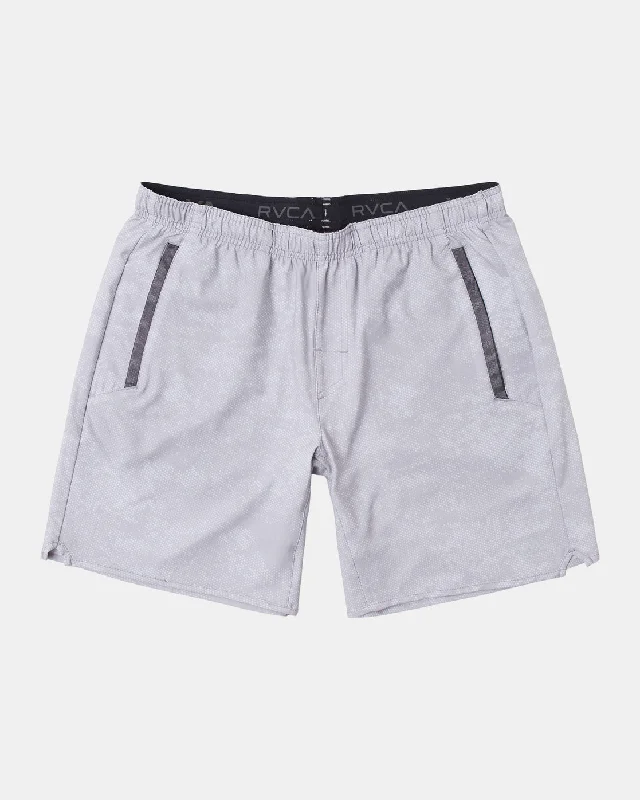 Men's wide - leg linen blend shorts for a relaxed beachside vibe    Yogger Stretch 17" Athletic Shorts - Digi Camo Light Grey