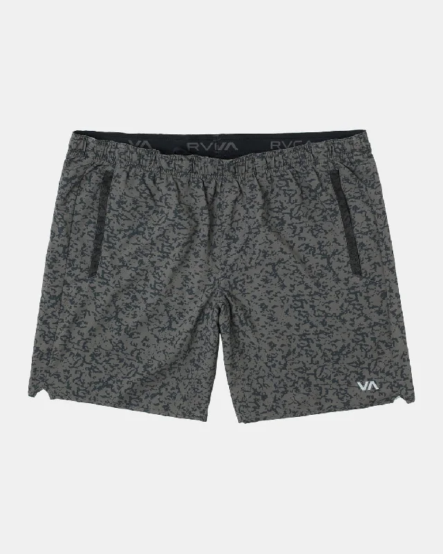 Men's distressed cotton shorts for a bohemian - inspired style   Yogger Stretch 17" Athletic Shorts - Mini Camo Mushroom