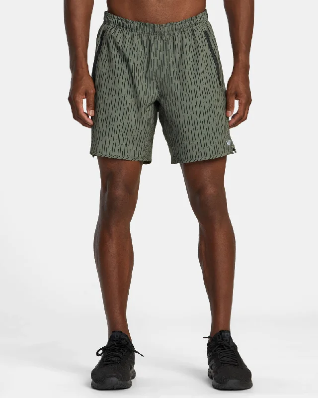 Men's checkered pattern wool shorts for a stylish winter layering option   Yogger Stretch 17" Athletic Shorts - Rain Camo